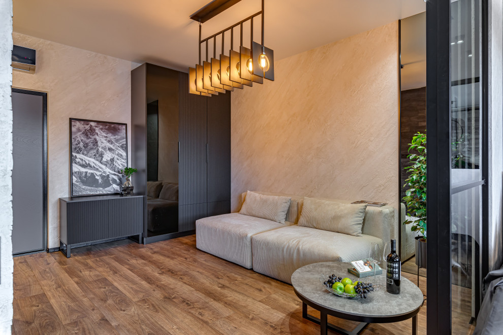 ЖК САМПО. 1-комнатная квартира в брутальном стиле, "от бетона" до заселения