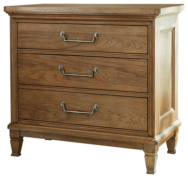 Universal Moderne Muse 3 Drawer Nightstand, Bisque 414350 Traditional Nightstands And