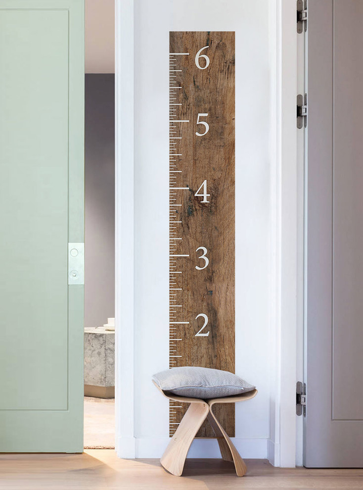Wooden Growth Chart Ruler Wall Sticker Transitional Growth Charts By Simple Shapes