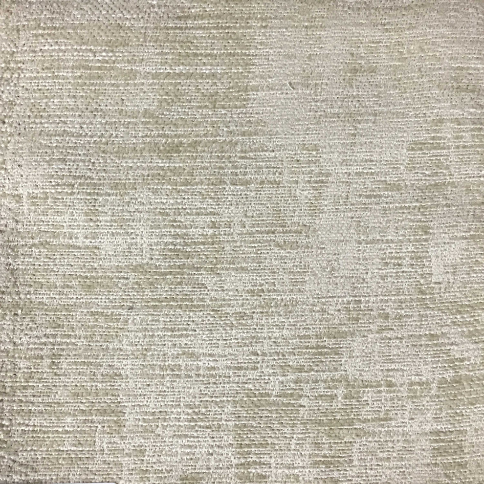 Saunders Modern Chenille Upholstery Fabric, Ricepaper