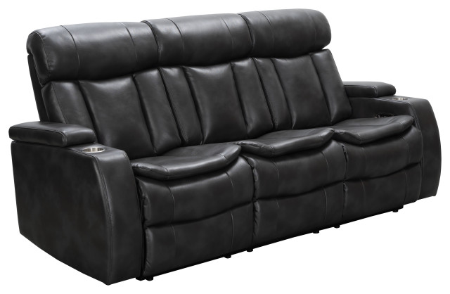 Marley Leather Power Reclining Transformer Sofa, Power Headrest ...