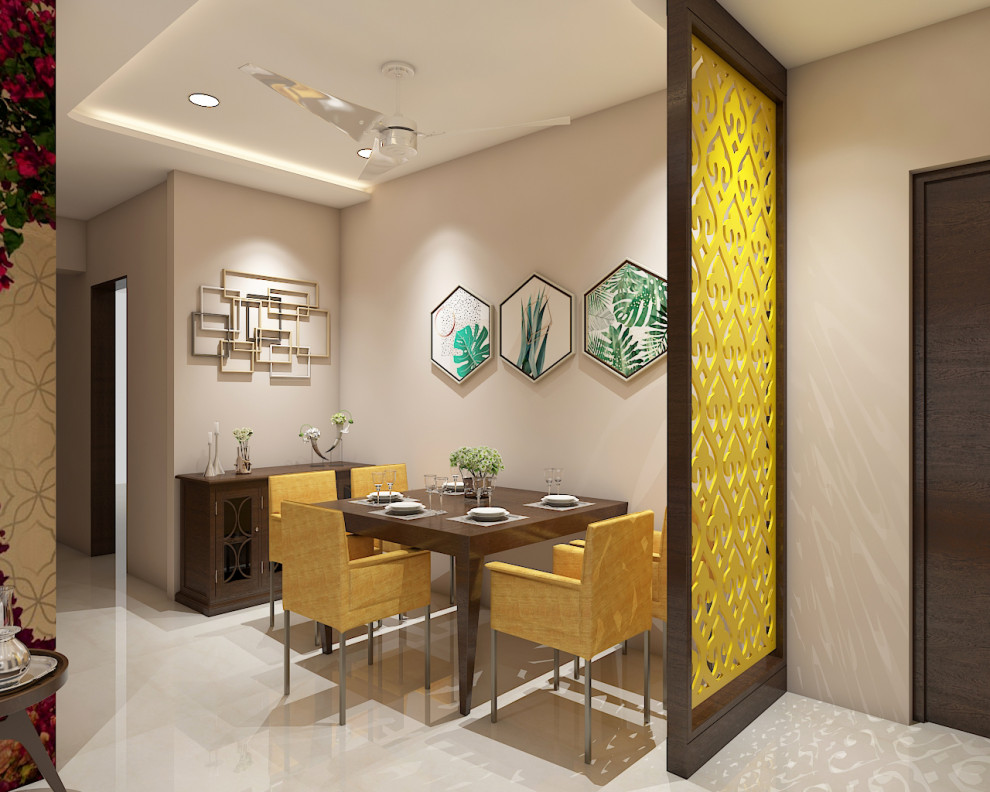 This is an example of an Asian dining room in Mumbai.