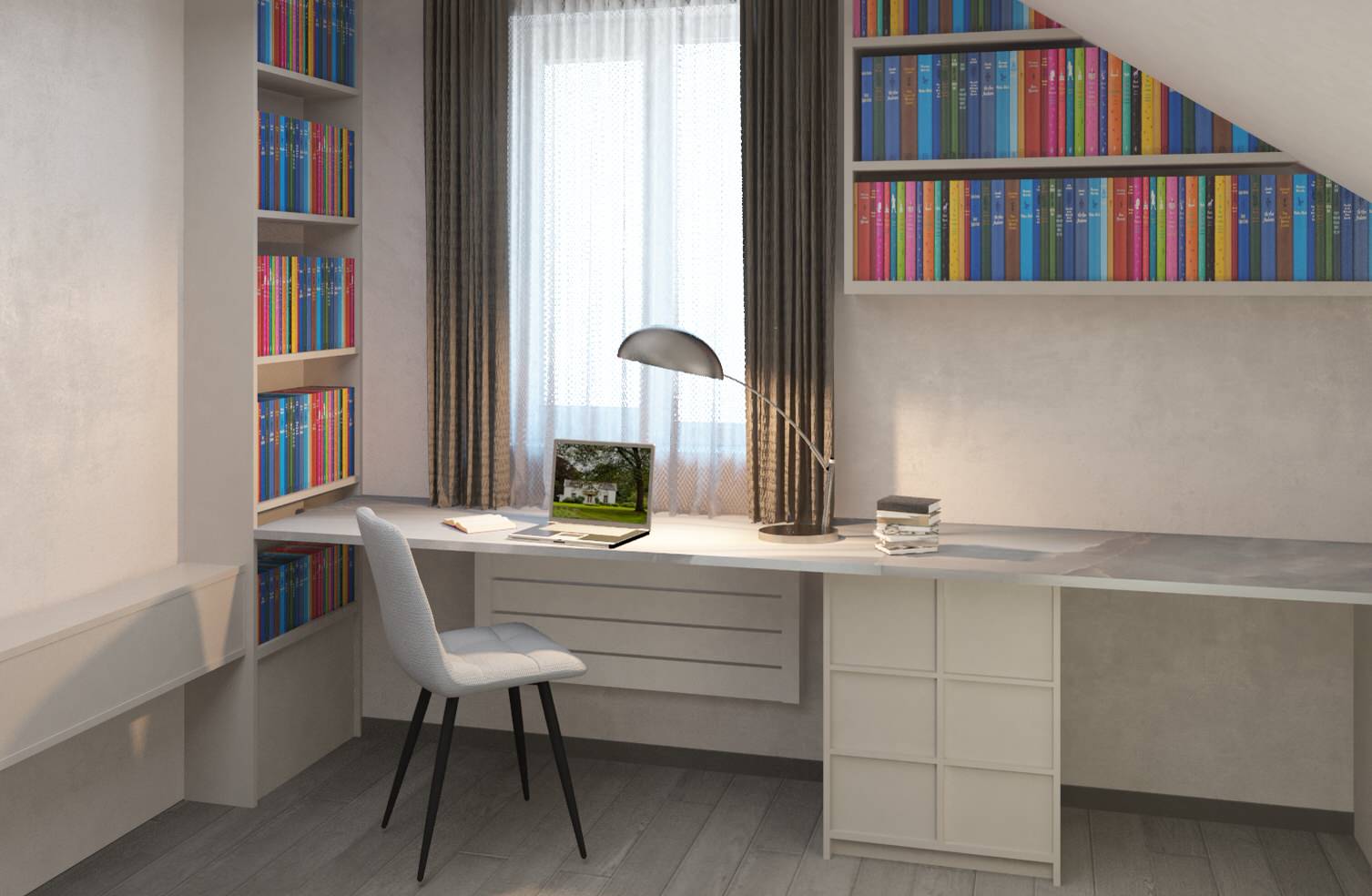 Дизайн-проект 2 этажа коттеджа,  100 кв.м.. Совместный проект с В. Кархалевой