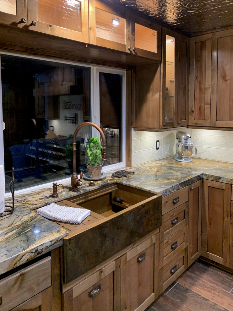 Copper Farmhouse Paragon Sink With Custom Finish Rustic Kitchen