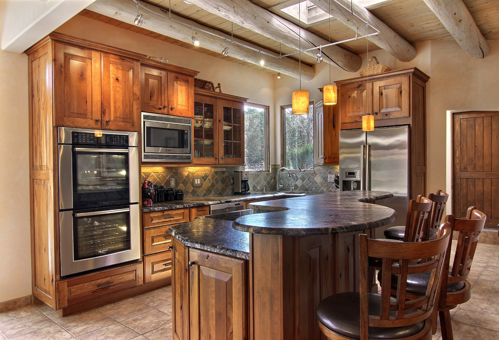 Example of a mountain style kitchen design in Albuquerque