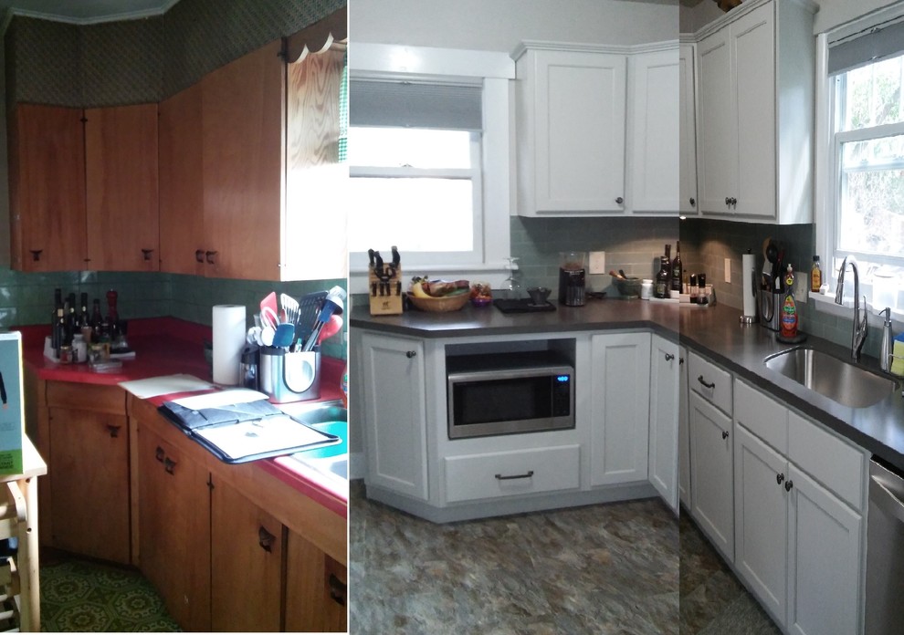 Transitional home design photo in Denver