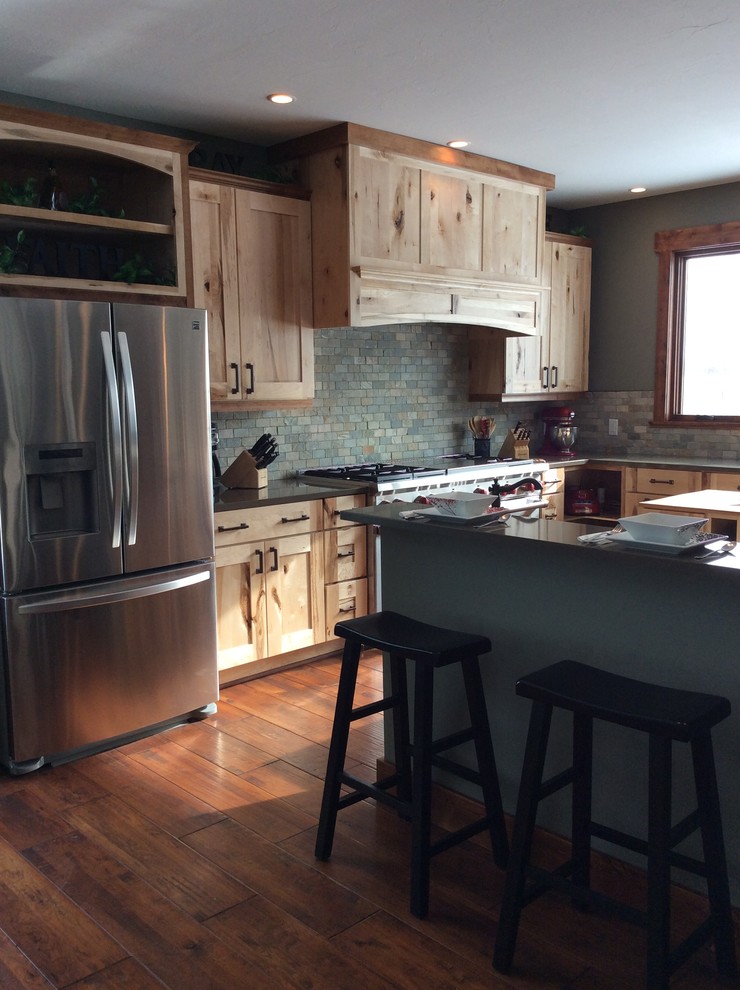 Rustic American Kitchen in rustic natural maple.