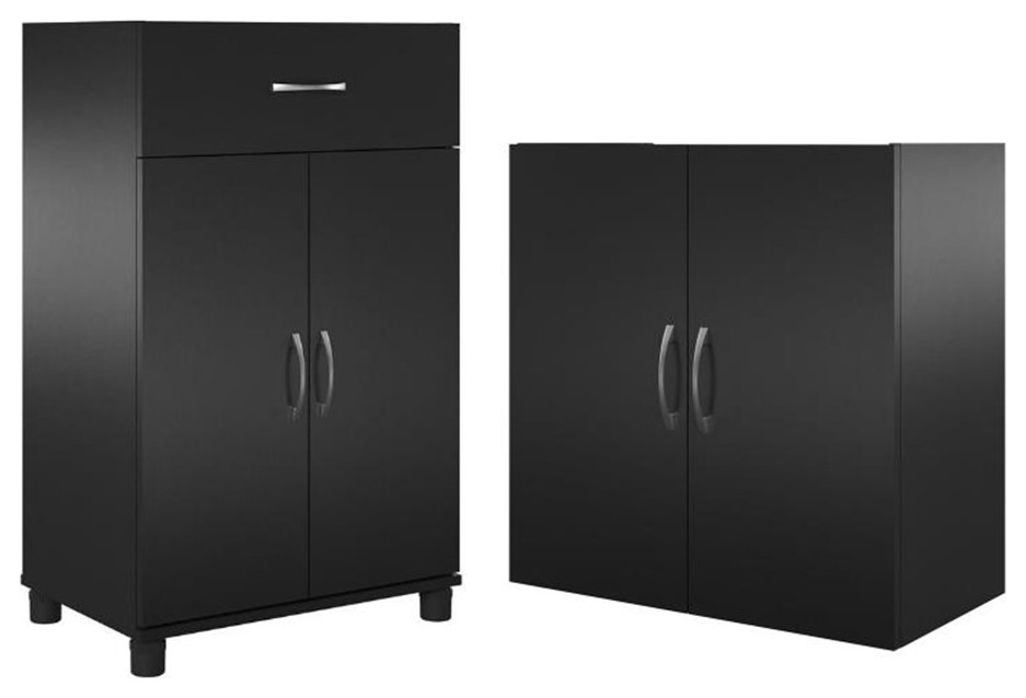 Home Square 2-Piece Set with 24" Wall Cabinet 24" 1-Drawer Base Storage Cabinet