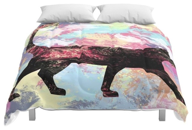 Society6 Abstract Cat Comforter Contemporary Comforters And