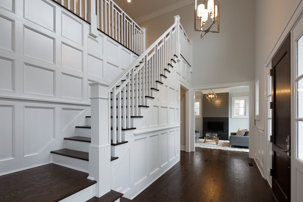Design ideas for a traditional wood straight staircase in New York.