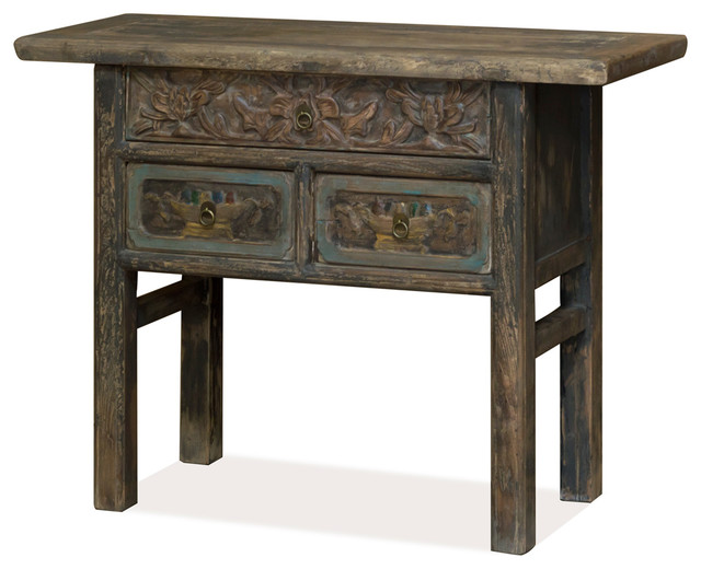 Chinese Elm Wood Altar Style Table