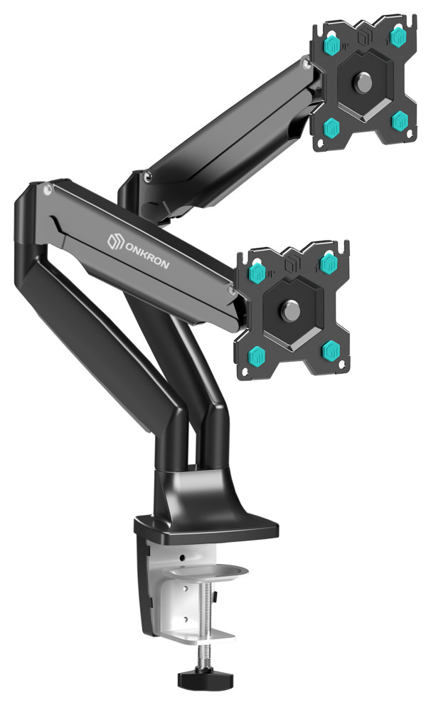 ONKRON Dual Monitor Stand for Desk for 1332 Inch Screens up to 19.8 lbs, Black Traditional