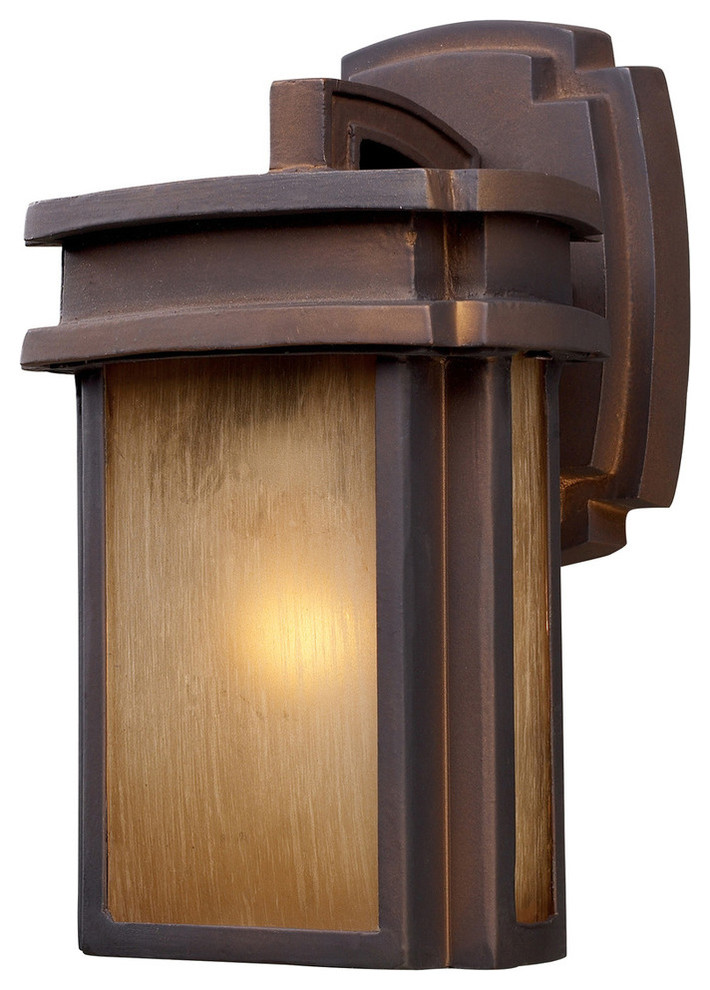 Sedona 1Light Outdoor Wall Sconce, Clay Bronze Craftsman Outdoor