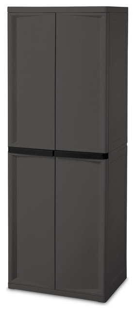 Sterilite Flat Gray 4 Shelf Utility Cabinet