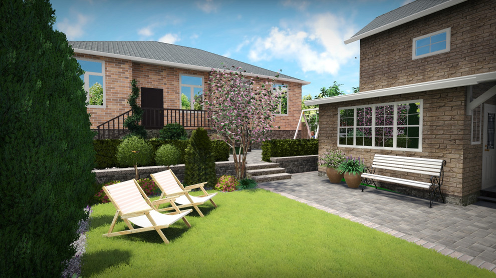 Ландшафтный проект с террасированием участка