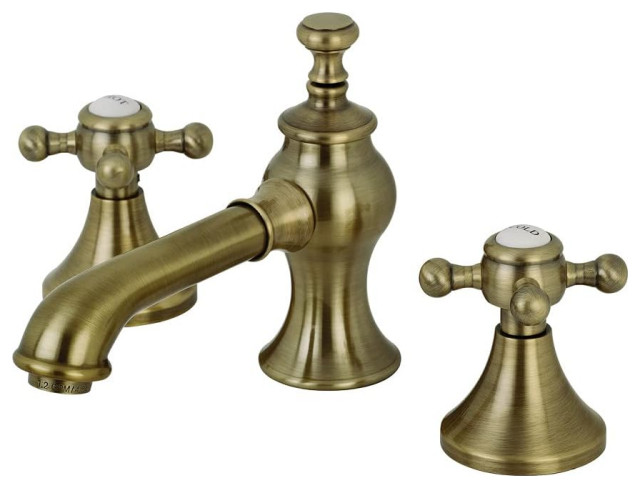English Country Bathroom Faucet, Widespread & 2 Cross Handles ...