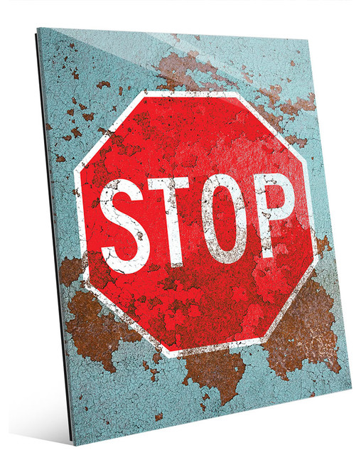 stop sign day wall art print industrial prints and posters by