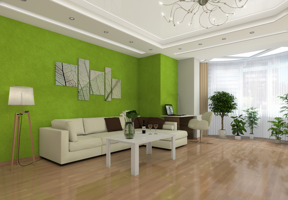 Гостиная совмещенная с зоной кухни