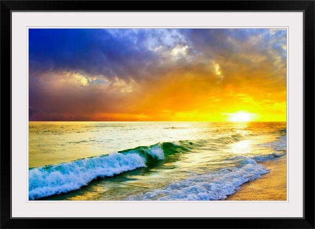 Details about   G-030 Sunset Tropical Ocean Bay Fabric Poster 12x18 24x36 27x40 