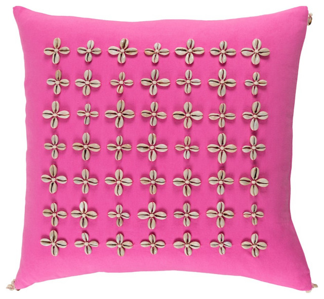 Lelei by Surya Pillow Cover, Bright Pink/Cream, 20' x 20'