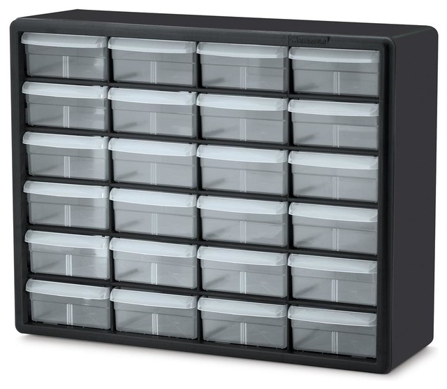 24-drawer storage cabinet in black - contemporary - storage