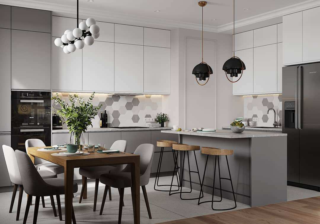 Проект кухни-гостиной 41 кв.м.