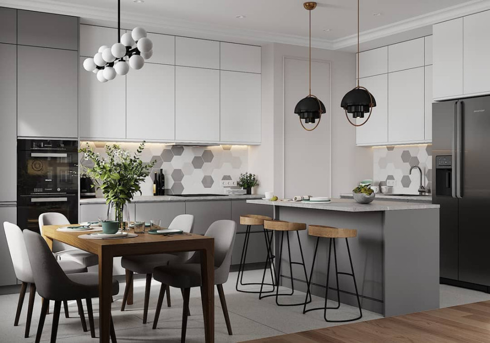 Проект кухни-гостиной 41 кв.м.