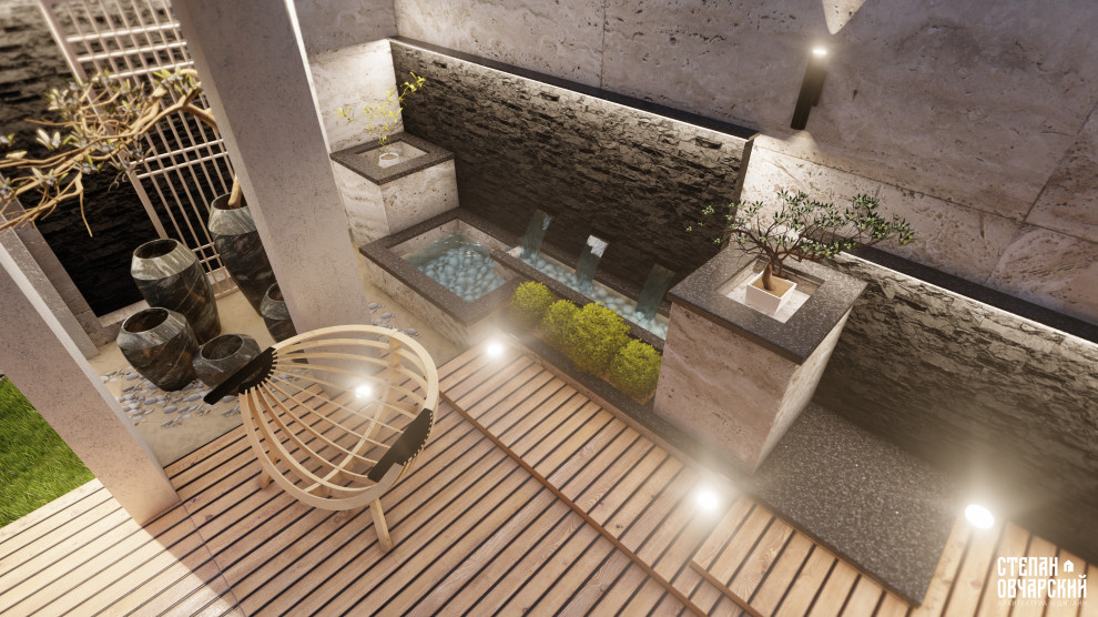 Каменный сад. Вид на каскадный водоем.