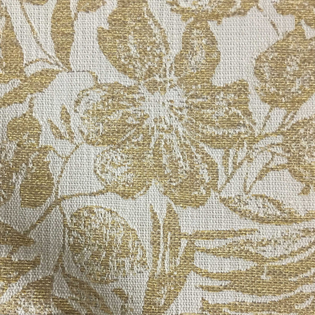 Oaks Tropical Woven Upholstery Fabric, Golden