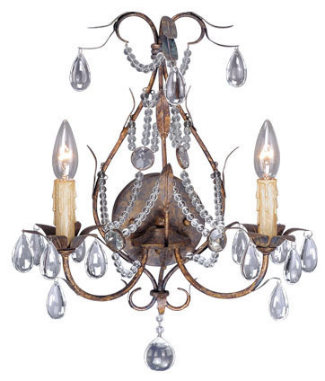 Vaxcel IS-WLU002GU Isabella 2L Wall Light With Crystal Drops