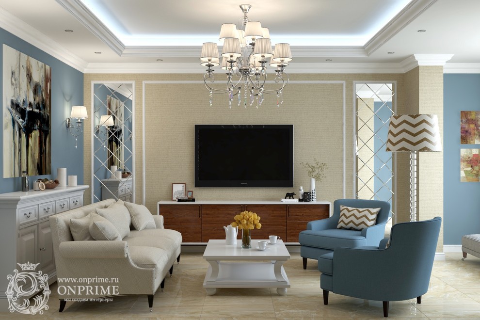 Гостинная в коттедже в Лен. Области