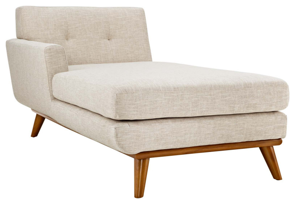 Gianni Beige Left-Facing Upholstered Fabric Chaise