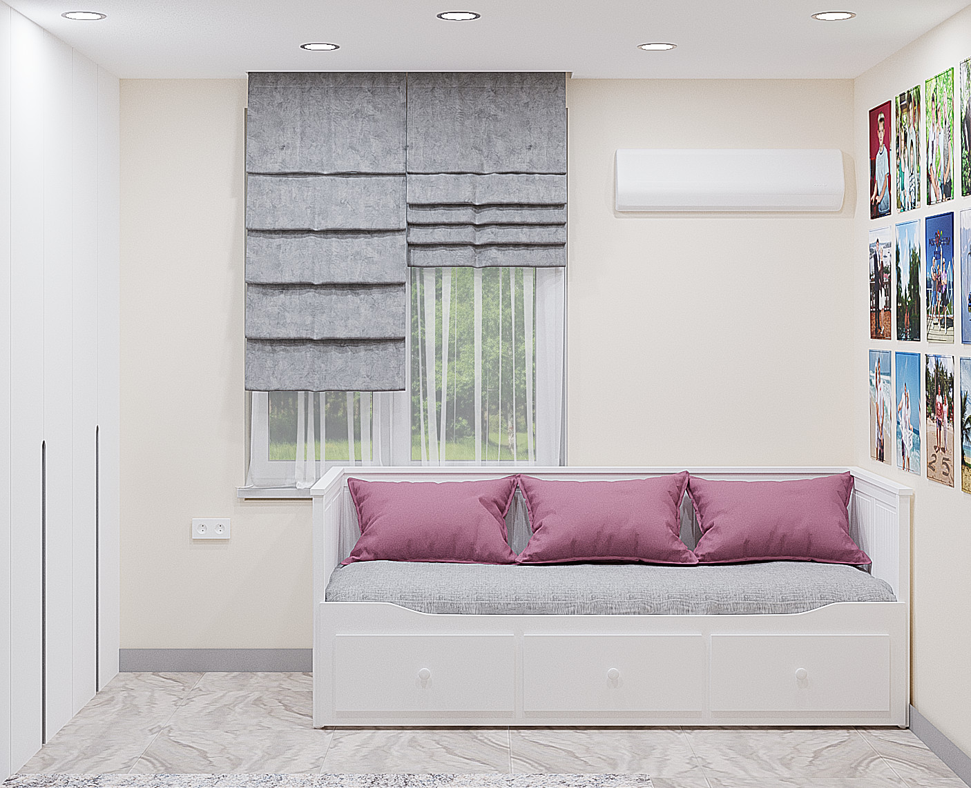 учебный проект. 1-й этаж частного дома для проживания 2 человек и собаки.