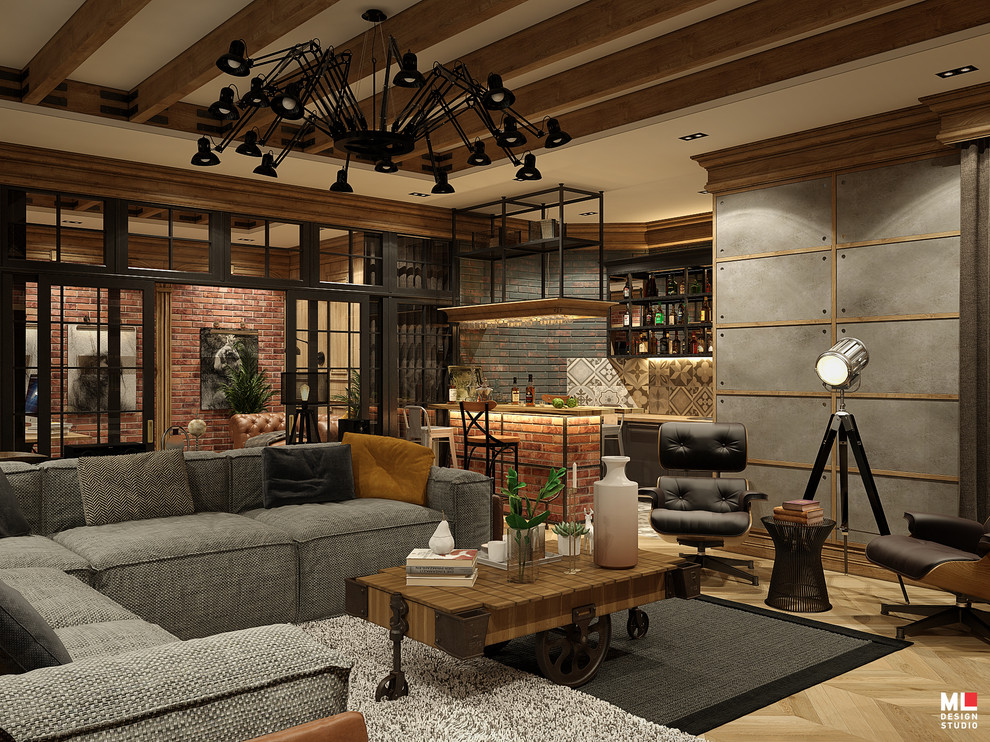 Интерьер трехэтажного дома. Цокольный этаж.