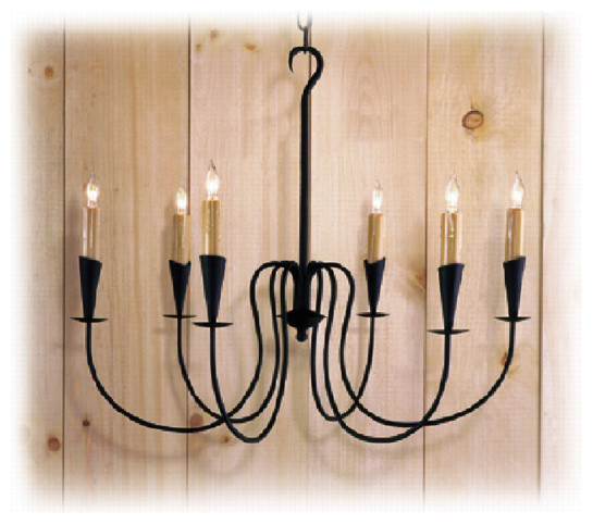 Colonial 6-arm chandelier - Forged iron chandeliers