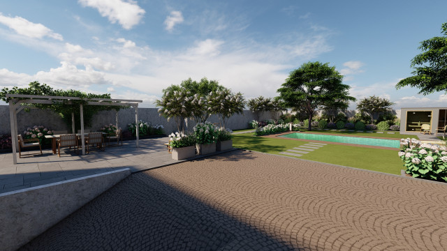 The white garden modern-garden