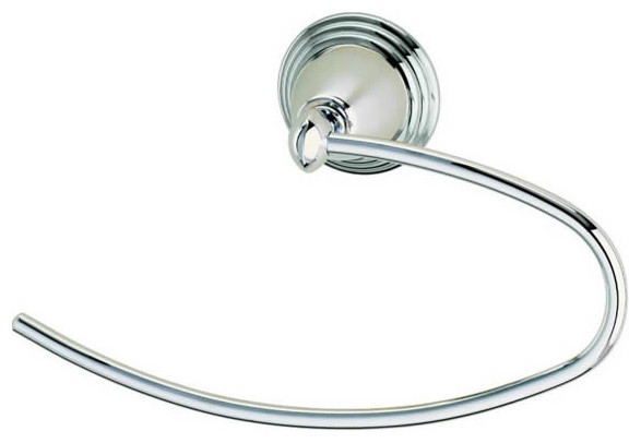 Shop Houzz | Nameeks Contemporary Chrome Curved Towel Ring - Towel Rings