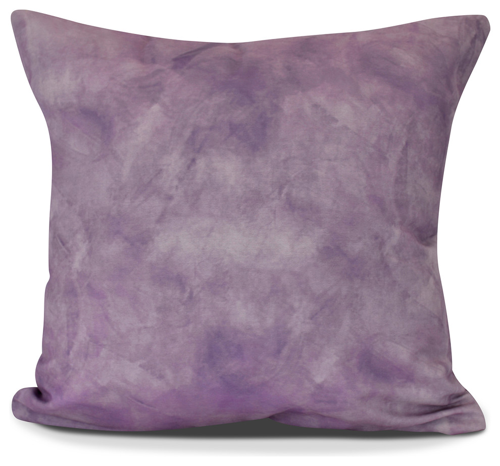 Watercolor, Geometric Print Outdoor Pillow,Lavender,16 x 16 inch