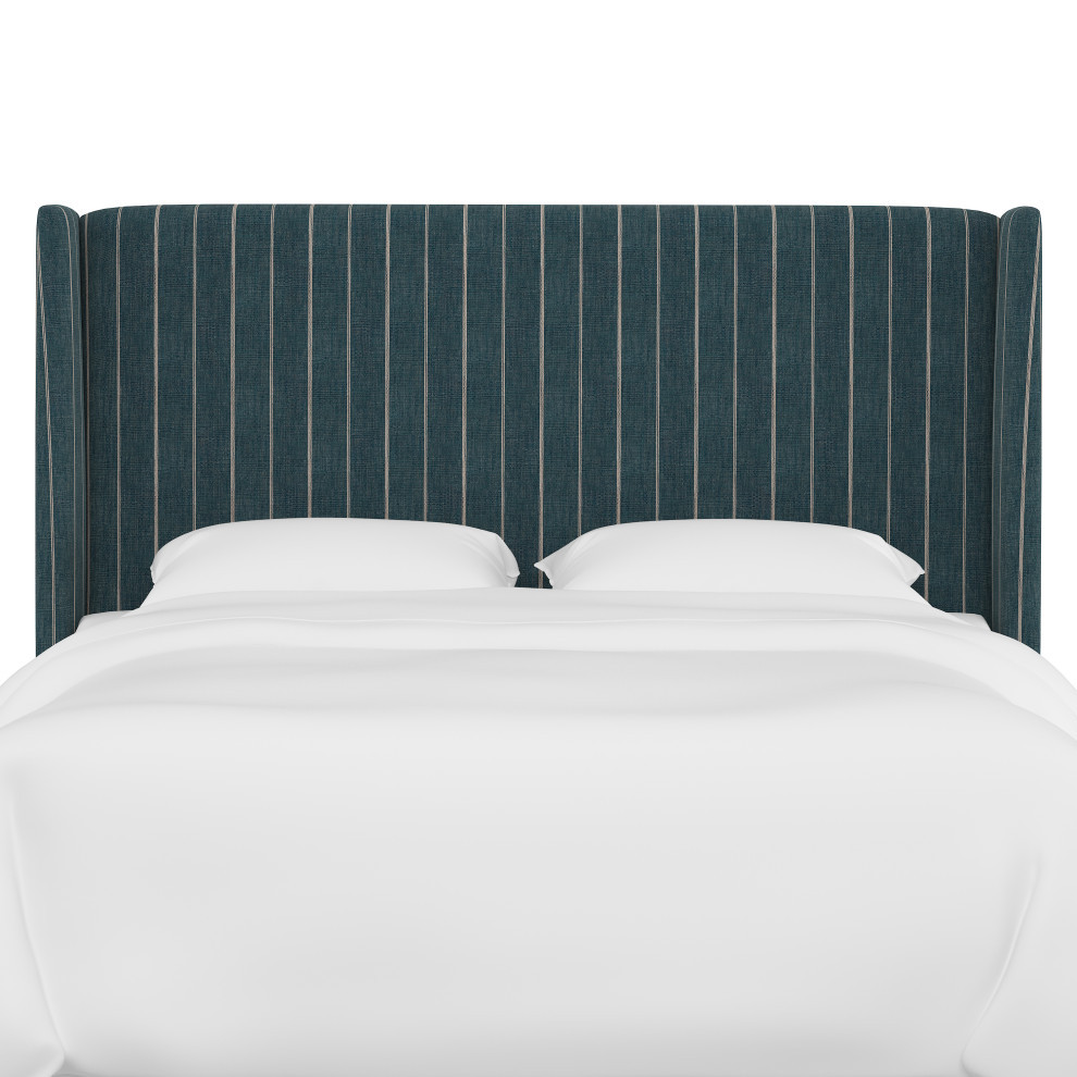 Wingback Headboard, Fritz Indigo, Twin Transitional Headboards by