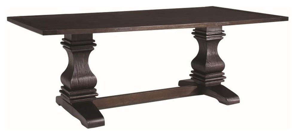 Coaster Parkins Double Pedestal Dining Table, Rustic Espresso 107411