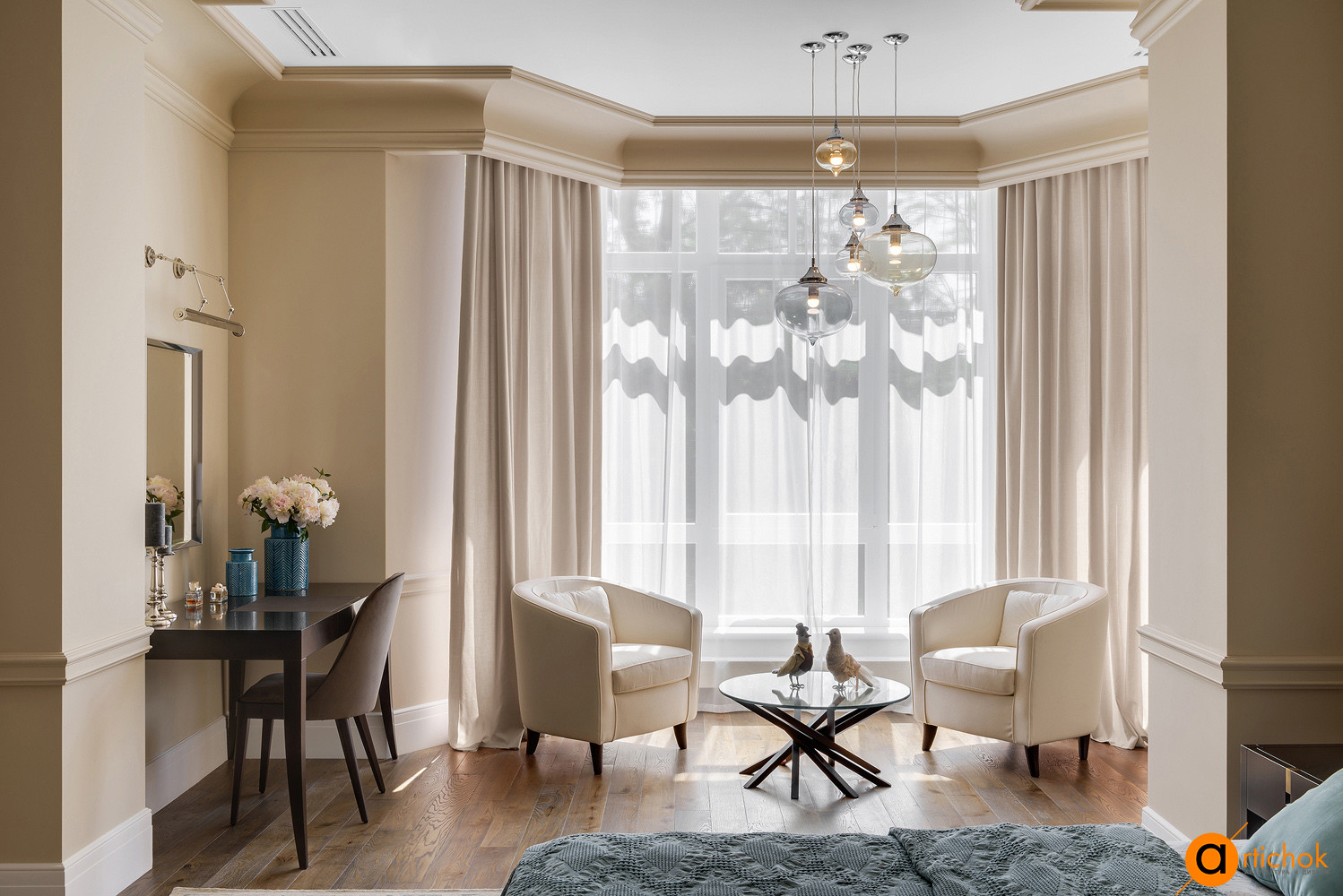 Спальня в бежевых тонах