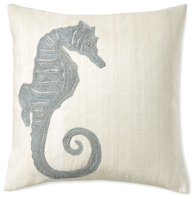 Seahorse Raffia Pillow