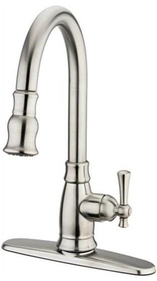 Estora 10-51111-BN Varismo Single Handle Pull-Down Kitchen Faucet,Brushed Nickel