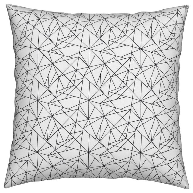 Abstract Black Geometric White And Pillow Sham by Roostery 