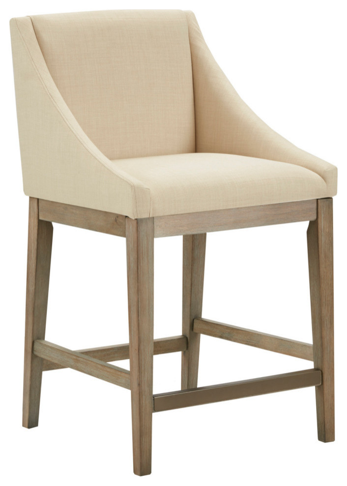 Madison Park Simon Counter Stool, Ivory Farmhouse Bar Stools And
