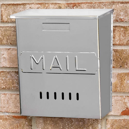 Vertical "MAIL" Wall-Mount Stainless Steel Mailbox