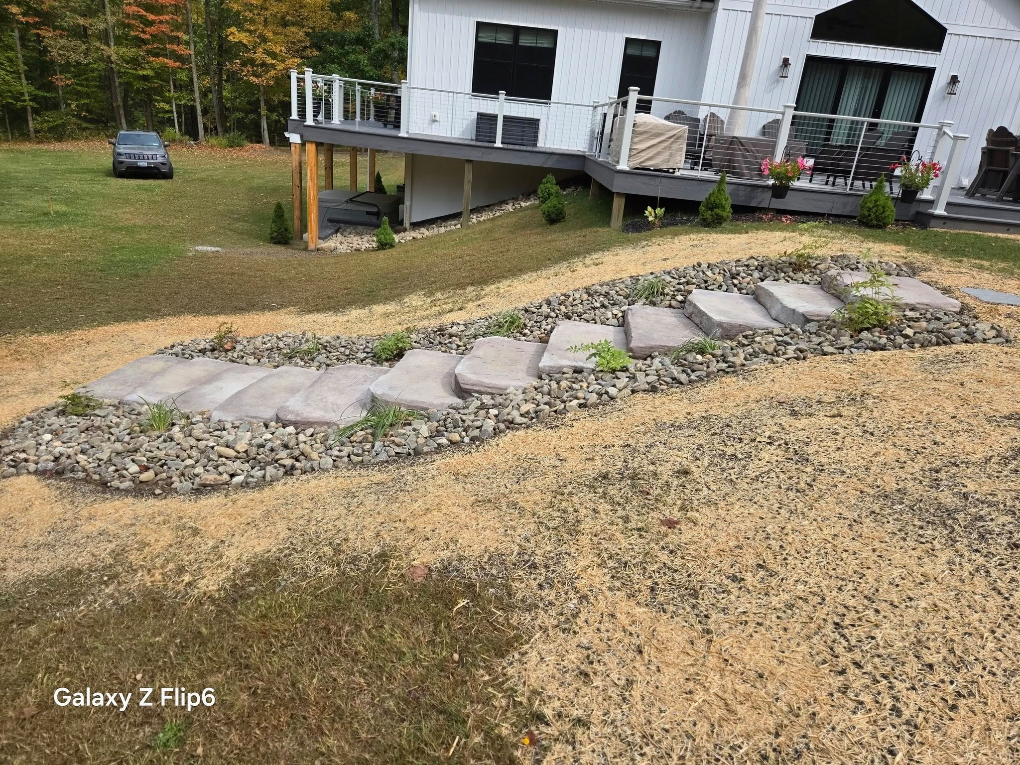 Patio sitting wall & steps