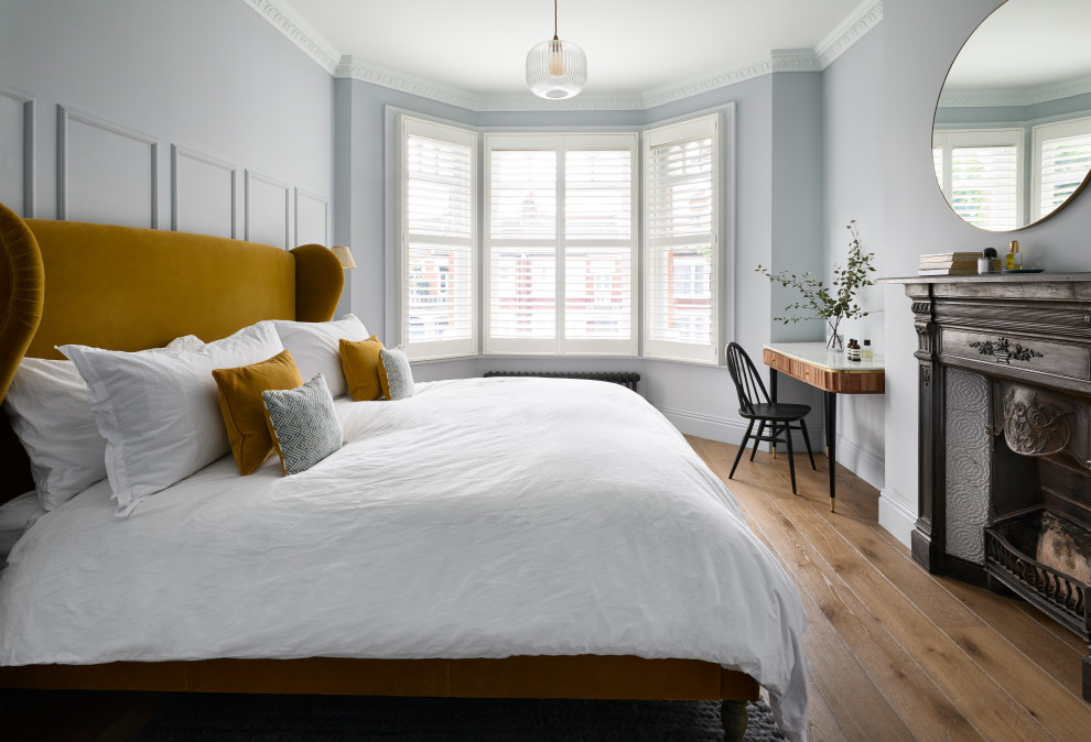 Transitional bedroom photo in London