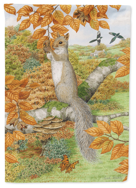 Grey Squirrel Garden Flag - Contemporary - Flags And Flagpoles - by the