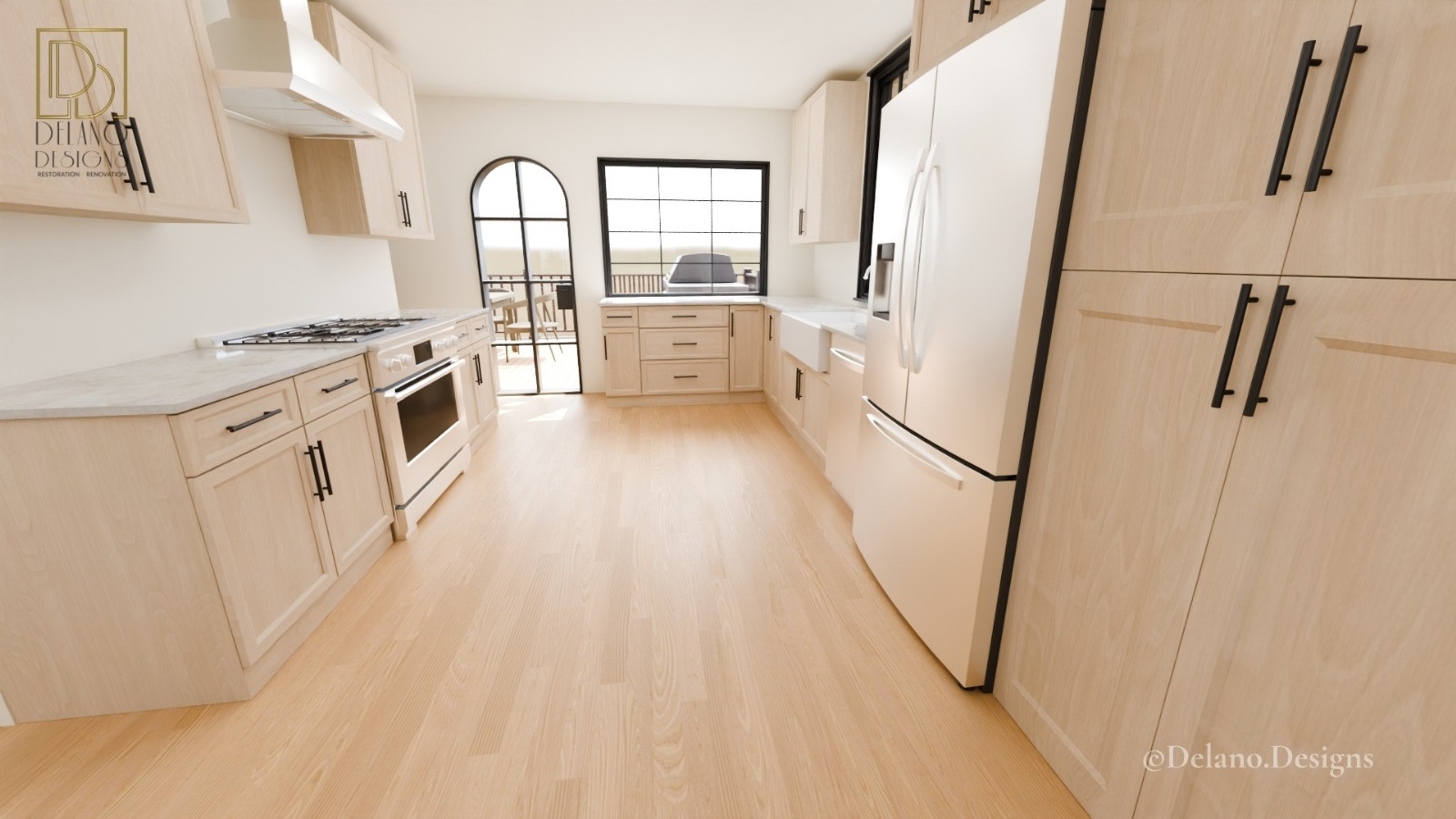 Example of a 1960s kitchen design in Atlanta